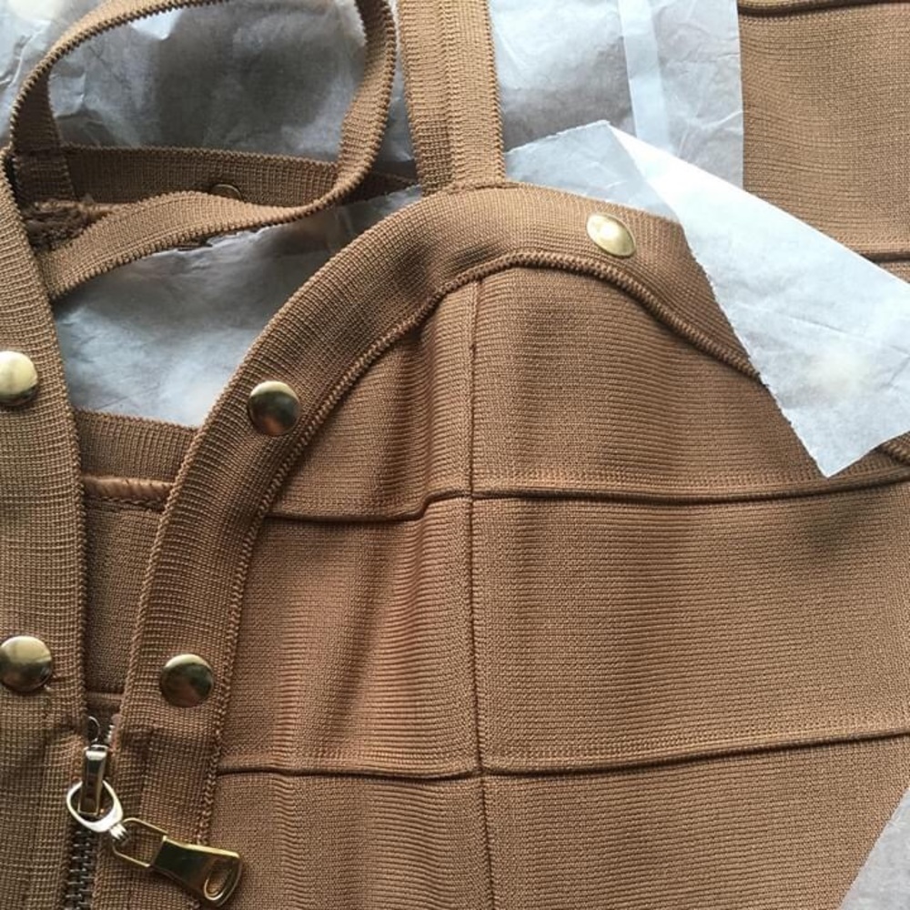 Tan bandage dress - Picture 2 of 3